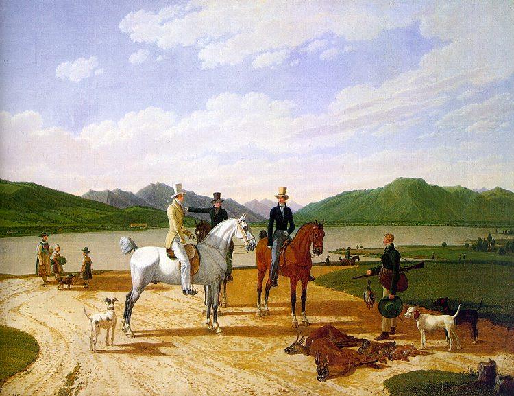 Wilhelm von Kobell Hunting Party on Lake Tegernsee China oil painting art